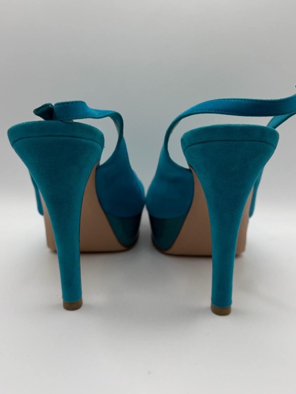 Gianvito Rossi | Teal Suede Platform Slingback | 37 - Picture 4 of 13